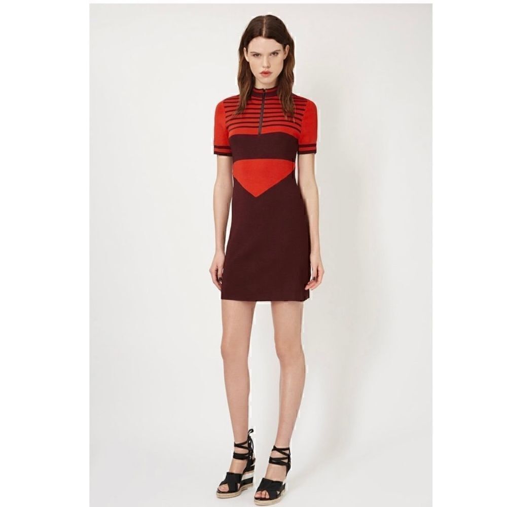 Topshop Unique Runway Collection Summer/Spring 2016 stripe knitted mini dress
